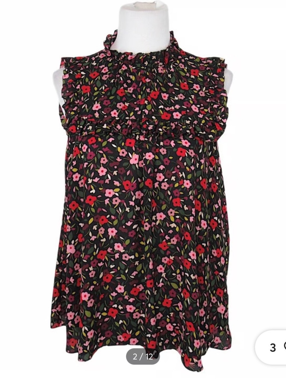 Kate Spade Boho Floral Ruffle Top - Picture 4 of 10